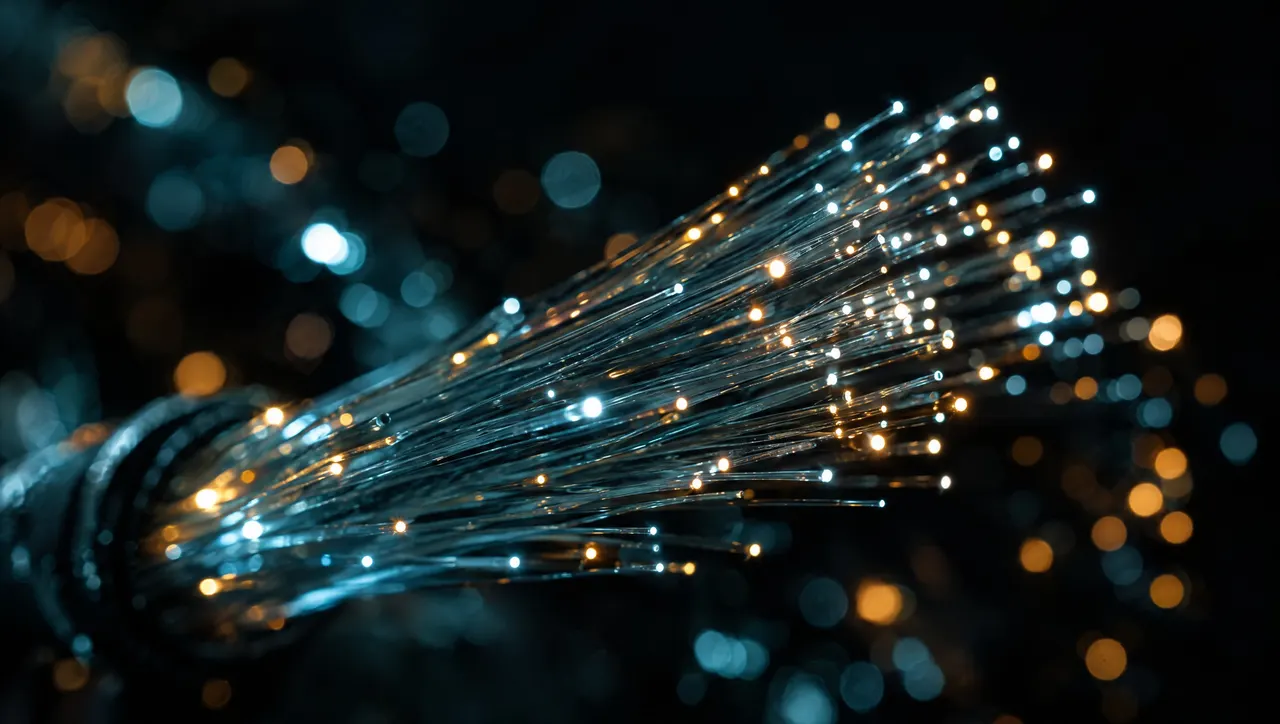 Light travelling through fibre